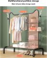 U-Shape Heavy Duty Metal Clothes Rack with Shelves - 150x45x150cm. 