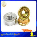 ရွှေရောင်ကော်လံပန်းခေါင်း Hexagon nuts with flange. 
