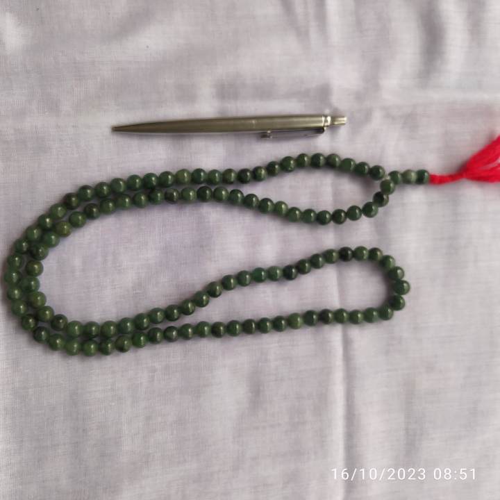 108 11 mm beads jade Buddhist rosary,  ၁၀၈ လုံး ၁၁မီလီ ကျောက်စိမ်းစိတ်ပုတီး