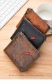 Vintage Men's Zipper Wallet PU Leather Short Coin Purse Business Man Card Holders. 