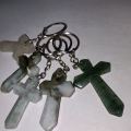 Myanmar Jade Keychain (Cross) ကျောက်စိမ်းသော့ချိတ်. 