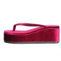 Thin Ya Nant Women's Myanmar Traditional Velvet Court-FlipFlop 1/2- Mya Malar. 