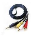 3.5mm Stereo Male to Male 2 RCA Audio Speaker AUX Cable Cord Lotus 2 in 1 Audio Cable. 