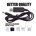 Tech Xtreme Wifi Cable DC 5V to DC 12V USB Voltage Step Up Converter Cable - Tech Xtreme Power Supply USB Cable with DC Jack 5.5 x 2.5mm or 5.5 x 2.1mm, USB 5V to DC 12V Cable 3ft. 