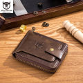 (Preorder)Bullcaptain RFID anti-theft brush zipper card holder men's leather wallet အမျိုးသားသုံးလက်ကိုင်အိတ်. 