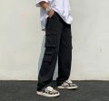 Yolen : Men's cargo pants with large pockets, loose solid color casual trousers men's work pants ဘောင်းဘီ. 
