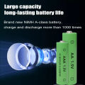 100% Original Rechargeable Battery 1.5V Alkaline AA AAA Battery Double Pow and Charger. 