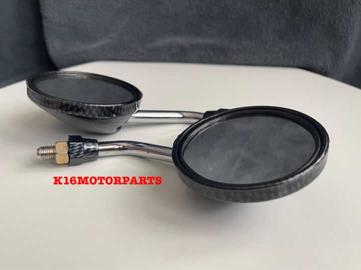 (Preorder)Mirror,%20round%20shape,%20SPORT%20RX-S,%20carbon,%20Kevlar,%20plated%20legs,%2012%20MM%20thread,%20short%20legs,%20small%20mirror,%20YAMAHA%20thread%20-%20Image%202
