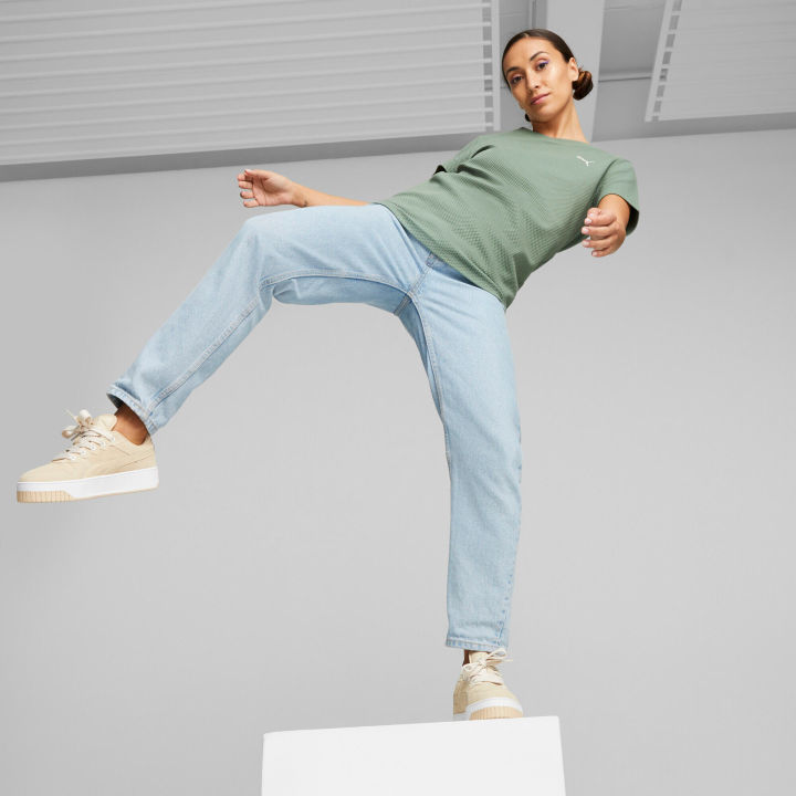 (Preorder)%C2%A0PUMA%20Basics%20Women's%20Structured%20T-Shirt%20HER%20Green%20-%20Image%203