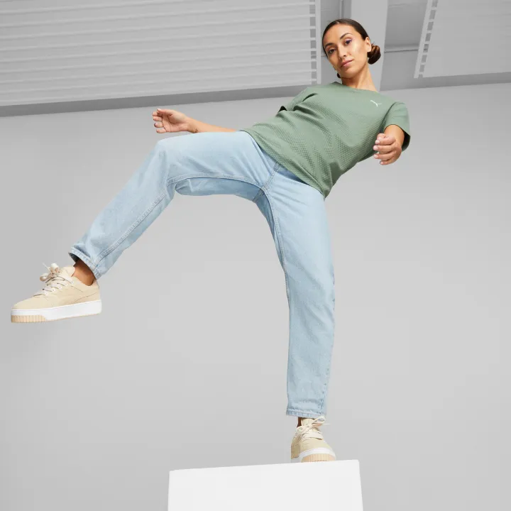 (Preorder)%C2%A0PUMA%20Basics%20Women's%20Structured%20T-Shirt%20HER%20Green%20-%20Image%203