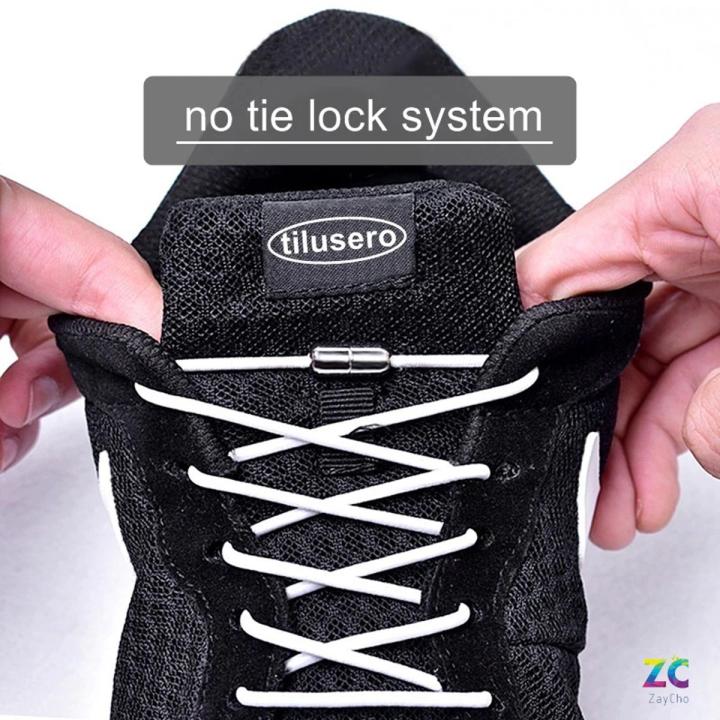 No Tie Shoelaces Elastic Metal Lock Round Shoe Laces For Kids Adult Sneakers Quick Shoelace Lazy Shoe Laces Strings