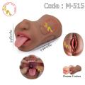 အပေါက်၂ခုပါ မအတု Male Masturbation Cup Silicone Realistic Pussy and Mouth (Code : M-515). 