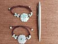 Flower jade bracelet, ကျောက်စိမ်း ပန်းပွင့်လက်ပတ်. 