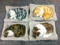 Clover Display Mold Sleeping Cat Design Purifying Air Plastic CartoonSimulation Animal Model for Car Kitten Models Home Decoration Toy(အနံ့စုပ်ကြောင်ရုပ်လေး). 