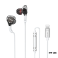 REMAX RM-655I IPH METAL EARPHONE (WIRED), FOR MUSIC & CALL (1200MM) Stereo Sound Wired Headset , For IPhone ,Lighting Earphone. 