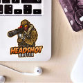 Headshot Master Gaming Esport Sticker - 4 Pcs Set | Laptop Sticker | Car Sticker | Phone Sticker | Waterbottle Sticker | Wall Sticker | Die Cut Sticker | Waterproof Sticker. 