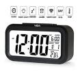 Smart Optical Control LCD Clock with Automatic Sensor Backlight, Snooze Alarm, Date and Temperature for Home and Office. 