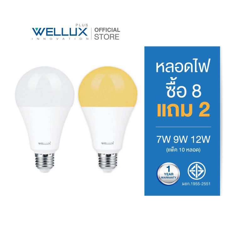 (Preorder) WELLUX Value pack light bulbs 7W 9W 12W white light, warm light, cool light LED Bulb E27 socket လျှပ်စစ်မီးလုံး