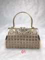 (Preorder) Women's handbag, wedding bag, evening bag, party bag, clutch bag with rhinestone embellishments on the front, medium size, STARCATE. 