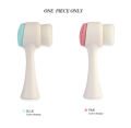 2 in 1 Facial Cleansing Brush, Silicone Double-sided Portable Massage Face Skin Care Tool Washing Product  Pink. 