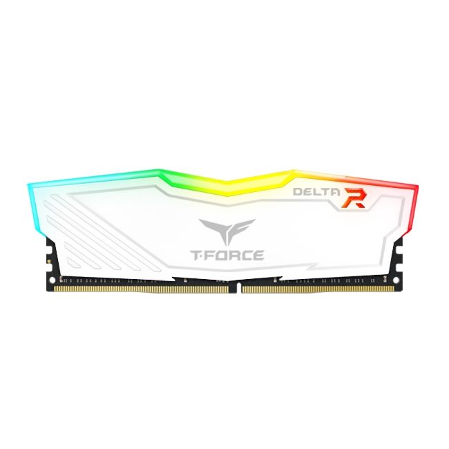 Team-T-FORCE DELTA RGB DDR4-3600 (PC4 25600) GAMING MEMORY White With RGB (8GB)-KMD
