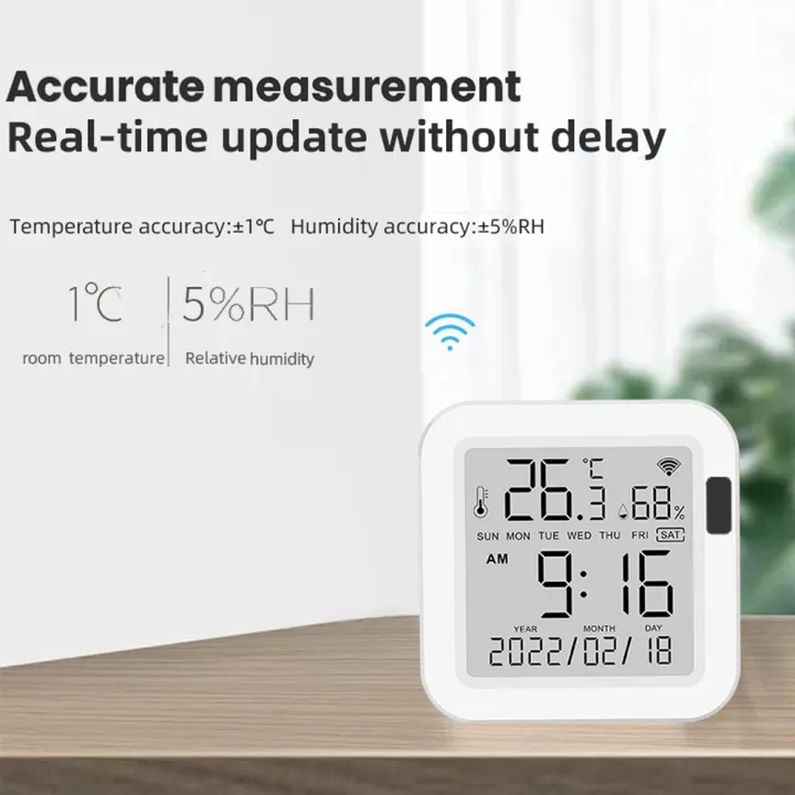 (Preorder)SMATRUL%20Wifi%20Temperature%20and%20Humidity%20Sensor%20with%20Backlight%20LCD%20Display,%20Smartlife/Tuya%20Smart%20Real-time%20monitoring%20Intelligent%20Scen%20e%20linkage%20Timing%20function%20For%20Home%20Greenhouse%20Support%20Alexa%20Google%20Home%20Assistant%20-%20Image%205