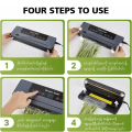 လေစုပ်အိတ်ပတ်စက် Vacuum Sealer Machine, Compact One-Touch Automatic Food Sealer with LED Indicator Lights Vacuum Sealer with Built-in Cutter for Both Wet and Dry Foods. 