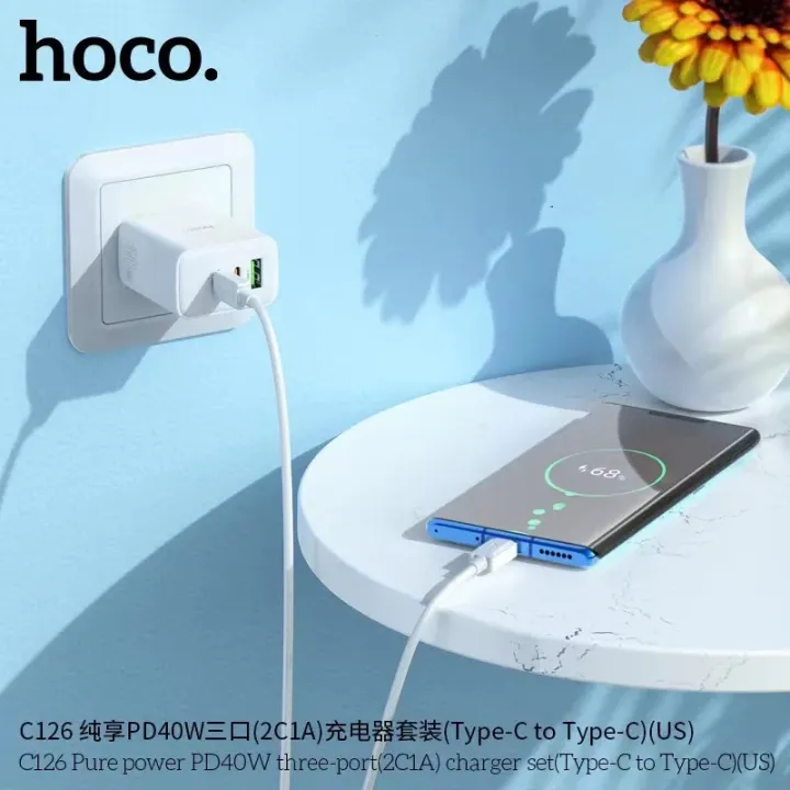 Hoco%20C126%20Pure%20Power%20Three-port%20PD40W%20(2C1A)%20Charger%20(Type%20C%20to%20Type%20C%20Set)%20-%20Image%206