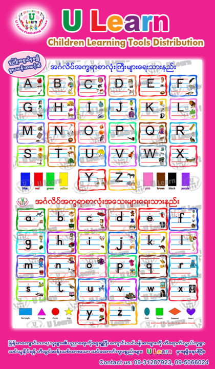 ULearn Poster To Write Capital & Small Letter ABC,abc