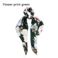 【BestGO】Flower Print  Ribbon Hair Scarf Rope Satin Elastic Hair BanHair Ties Scrunchies for s Fashion Hair Accessories. 