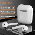 I12 Tws Stereo Wireless Bluetooth Earbuds with Charging Case for iPhone Android. 
