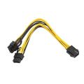 6 Pin to Dual PCIe 8 Pin (6+2) Graphics Card PCI Express Power Adapter GPU VGA Y-Splitter Extension Cable Mining Video Card Power Cable 9 inches. 
