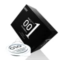 OLO Black Condom, Ultra Thin 0.01mm [size 52 mm] [10 pieces / box]. 
