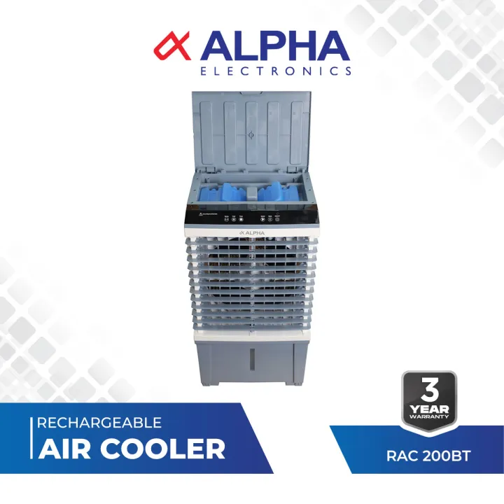 Alpha%20RECHARGEABLE%20AIR%20COOLER%20RAC200BT%20Powerful%20Motor:40%20watts%20Voltage%20220-240%20Power%2050W%20Easy%20Mobility%20-%20Image%203
