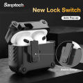 (Preorder)Sanptoch Lock Switch Case,For Airpods 4/Pro2/Pro/3rd/2/1 Military Armor Shockproof Wireless Earphone Full Cover with Keychain. 