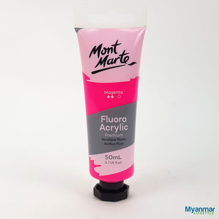 Magenta - Fluorescent Acrylic -  50ml - Mont Marte