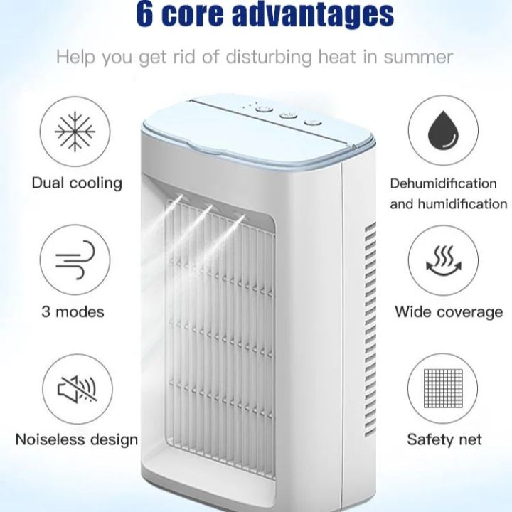 Multifunction Mini Fan USB Electric Air Cooler Water Spray Mist 3 Gear Speed Air Cooling Fan Humidifier