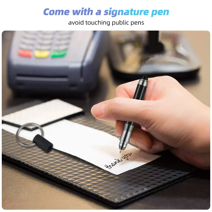 (Preorder)FONKEN%203%20In%201%20Touch%20Screen%20Pen%20Black%20Ballpoint%20Pen%20Stylus%20Keychain%20Capacitive%20Plastic%20Chain%20Ring%20Small%20Drawing%20-%20Image%207