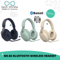 Tech Infinite MS-B2 wireless Bluetooth 5.3 headphones can be rotated and folded noise-cancelling microphone high quality bass music game headset Wireless Headphones Over Ear, HiFi Deep Bass Wireless Headset,ကြိုးမဲ့နားကြပ်. 