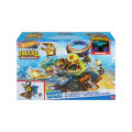 (Preorder)Hot Wheels Monster Trucks Arena Smashers Mega-Wrex vs. Crushzilla Takedown Playset Hot Wheels Monster Trucks Megarex and Crushilla Target Shooting Range Set HPR47 ကလေးကစားစရာအရုပ် . 