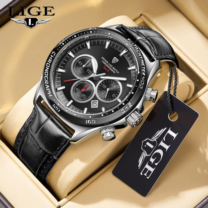 (Preorder) LIGE watch calendar stopwatch genuine men's quartz watch ...
