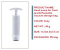 Unique Hand Pump for Food Vacuum Reusable Compression Storage Bag. 