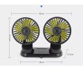 USB Vehicle Fan Dual Head Powerful 3-Speed Dashboard Fan. 