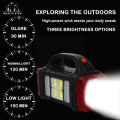Multipurpose LED Flashlight With COB Work Light 4 Gear USB Rechargeable Torch Light Waterproof Solar Light For Outdoor (ဘက်စုံသုံး လင်းအားပြင်း လက်ကိုင်ဓာတ်မီး). 