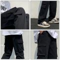 Yolen : Men's cargo pants with large pockets, loose solid color casual trousers men's work pants ဘောင်းဘီ. 