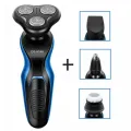DS-9166 4-in-1 Beard Shaver Electric Beard Sideburn Nose Hair Trimmer LED Display USB Rechargeable Shaving Tool. 
