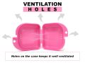 Retainer Case – 1pcs Durable Large Retainer Cases with Ventilation Holes For Orthodontic Retainer, Invisalign, Mouth Guard and Denture Storage. Tight Snap Lock, Color May Varies သွားညှိပစ္စည်းထည့်ဘူး. 