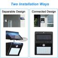 EsoGoal Outdoor Lighting Sensor Solar Wall light 30 LED Solar Lights with Separable Solar Panel Waterproof Solar Powered Motion Sensor Light Wireless Security Lights Outside Wall Lamp for Driveway Patio Garden Path. 
