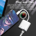 10/100Mbps Lightning to RJ45 Adapter 2 in 1 Ethernet LAN Network Adapter with Charge Port Compatible with IPhone/iPad/iPod Plug and Play. 