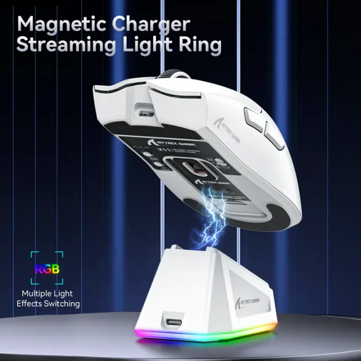 ATTACK%20SHARK%20X11%20Wireless%20Gaming%20Mouse%20with%20Charging%20Dock%20Tri-mode%20Gaming%20Mouse%20Ultra%20Light%2063g%20with%20Magnetic%20Charging%20Dock%20PAW3311%20Sensor,%2022000%20DPI,%20BT/2.4Ghz/Wired,%20for%20Window/MAC/Android%20Programmable%20Buttons%20Anti-Slip%20Tape%20-%20Image%204